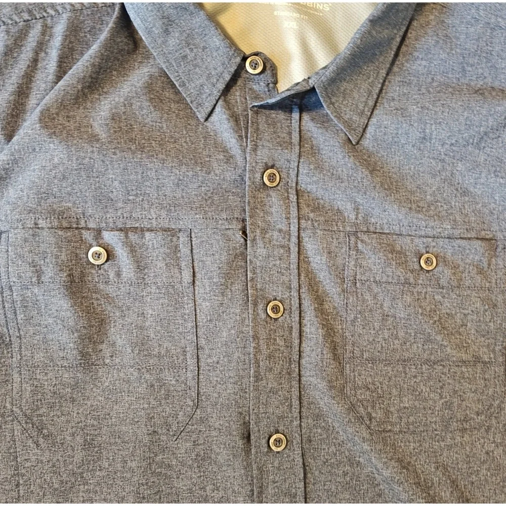 Royal Robbins Button Down Shirt Mens‎ XXL Blue Gray Tencel Modal 220-Y42383-174